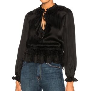 SOLD 🛑🛑🛑🛑🛑 SOLD Ulla Johnson 100% Silk Maisie Blouse Sz XS